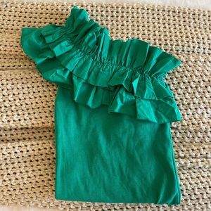 Zara Green Ruffle Bodysuit